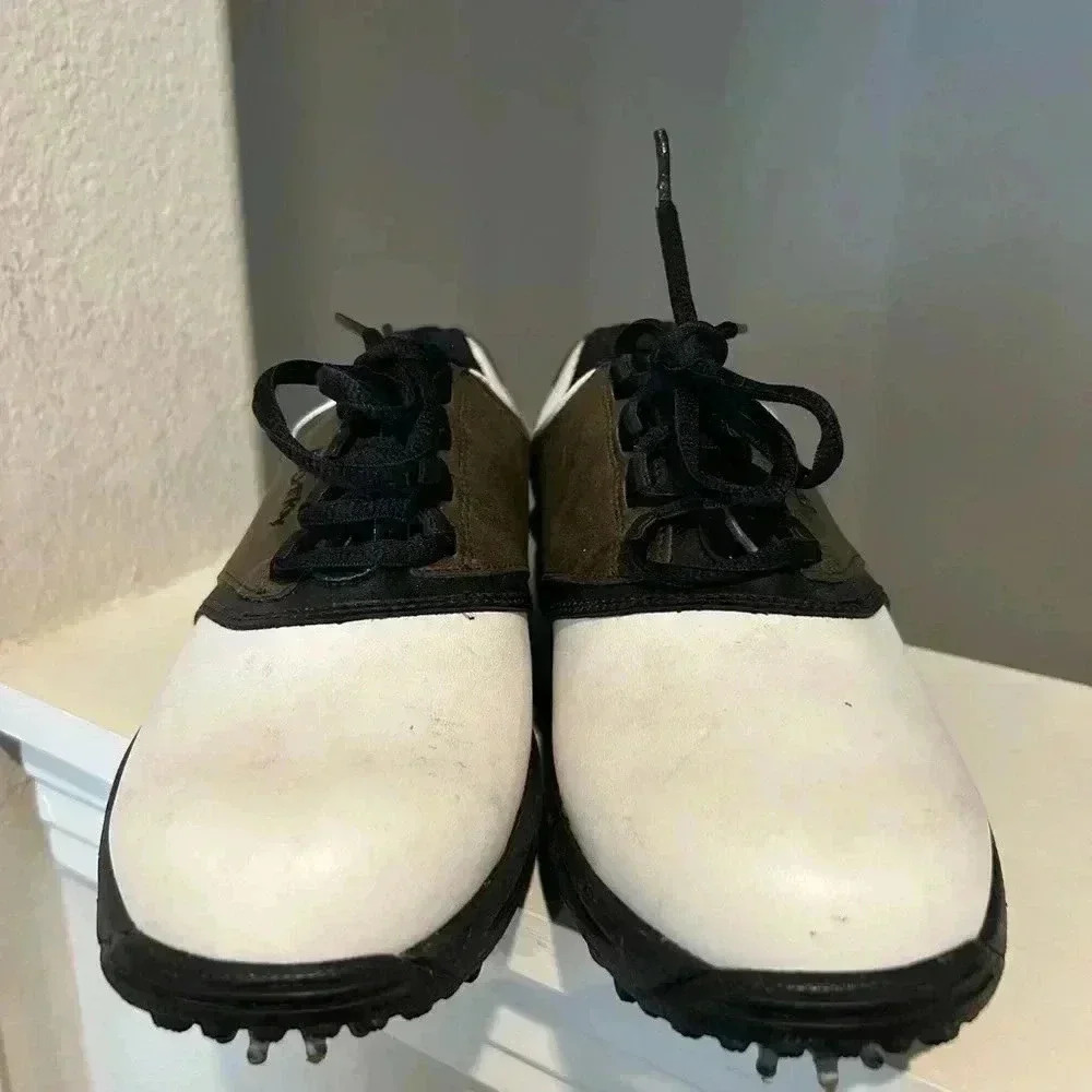 FootJoy Soft Spike Oxford Golf Cleat Shoe 45020 White Leather Youth Size 6Y - Picture 7 of 11